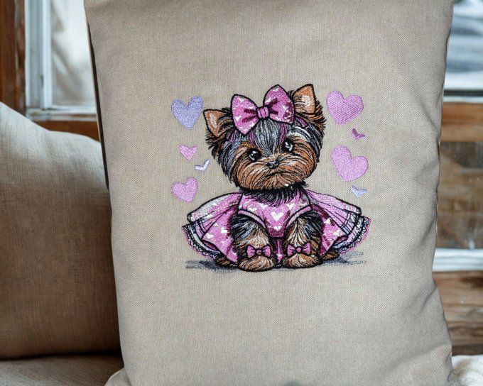 Coussin décoratif Brodé York 40x34 cm déhoussable