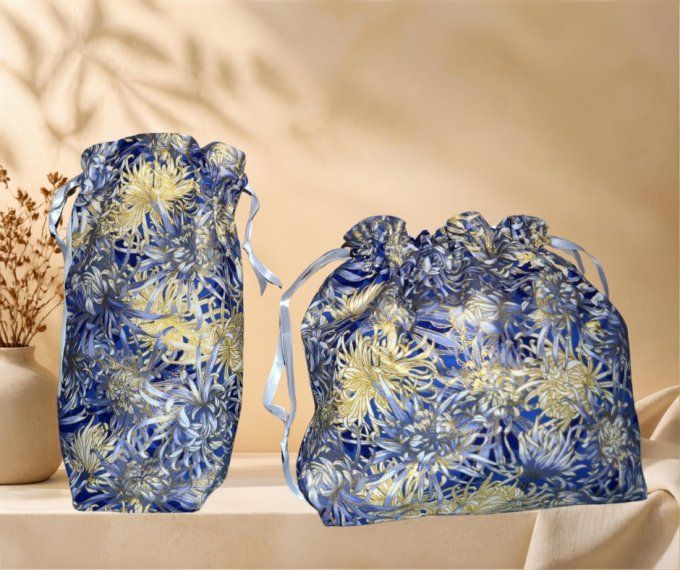 Ensemble pochons brodés - sac de voyage lingerie 
