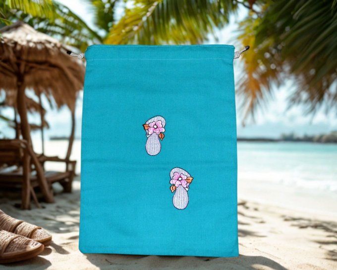 SAC brodé chaussons chaussures 